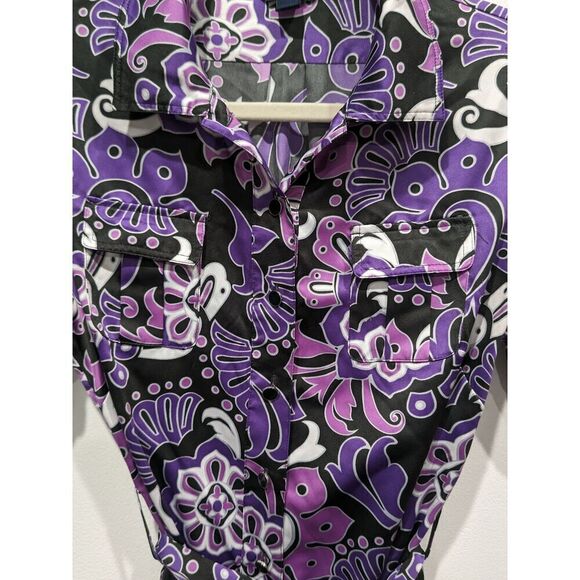 Banana Republic Retro Mod Print Short Sleeve Belted Button Front Shirt Dress, 2 - Picture 3 of 12